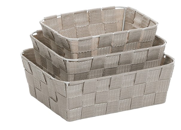 Set di cestini Alvaro argento-grigio in fibra di PP