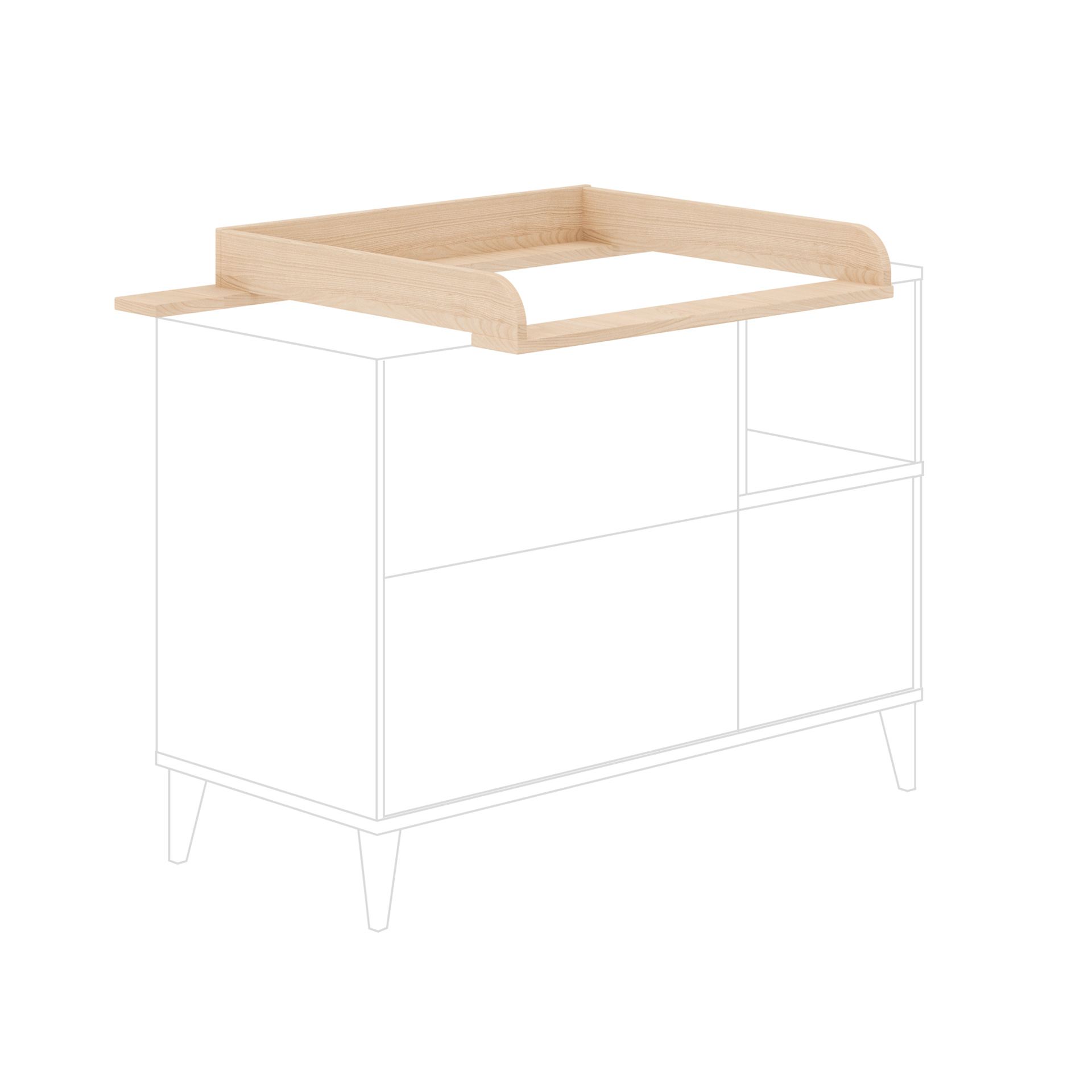 Wickelaufsatz Mila&Ben beige Holz