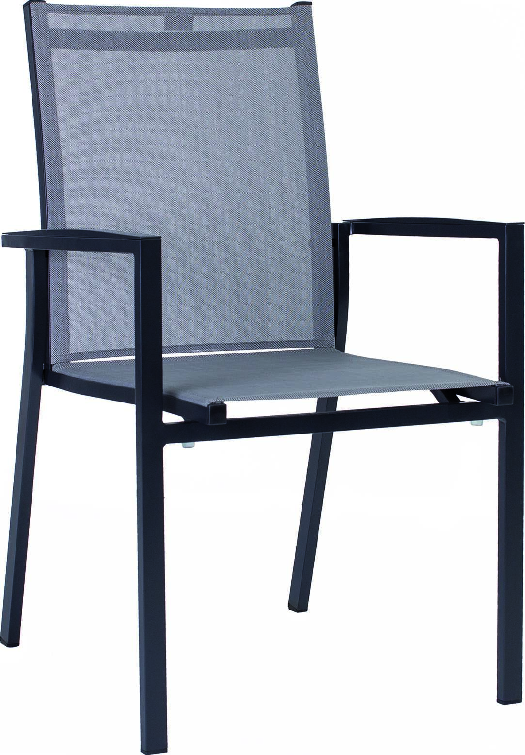 Outdoor Stapelsessel NewLevanto grau Textilene Aluminium