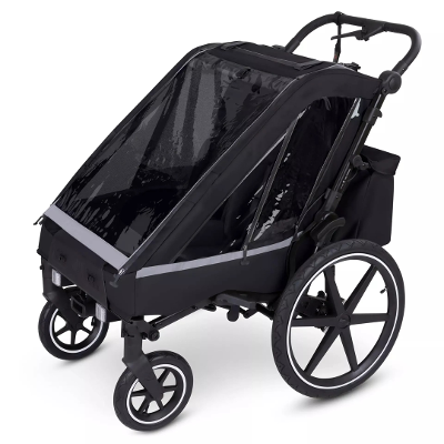 Fahrradanhänger Tour schwarz Aluminium Polyester Baumwolle Gummi Kunststoff