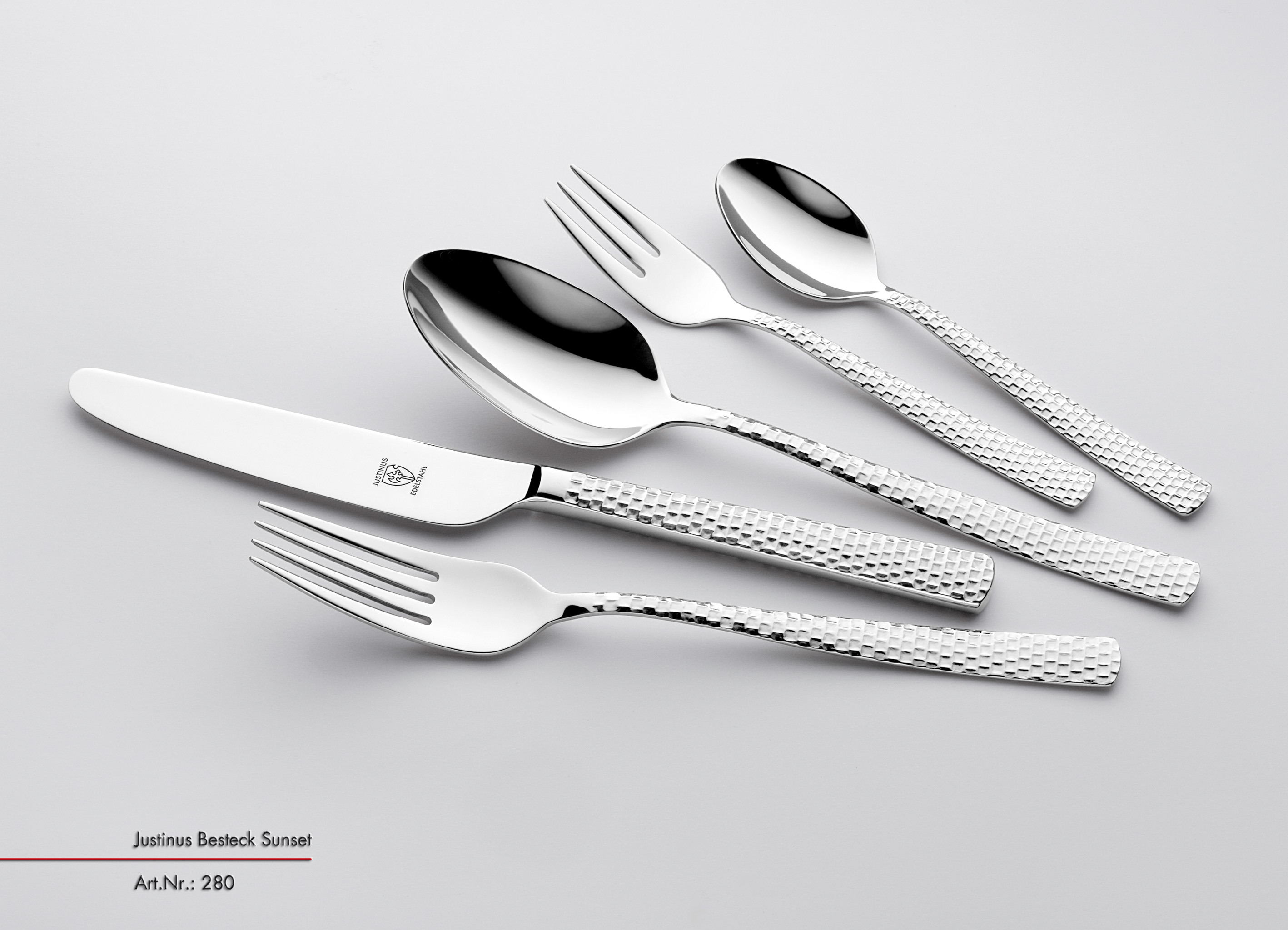 Set di posate Baguetta 60 in acciaio inox argento