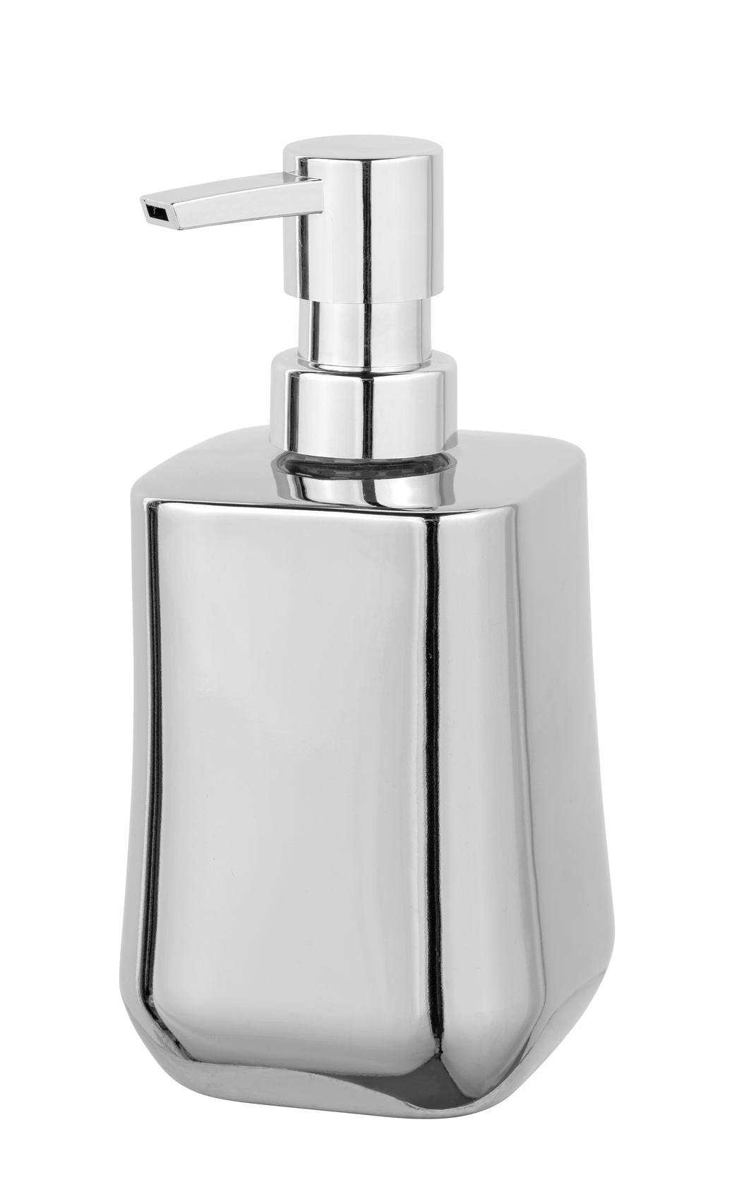 Distributore di sapone Adine in ceramica lucida argento