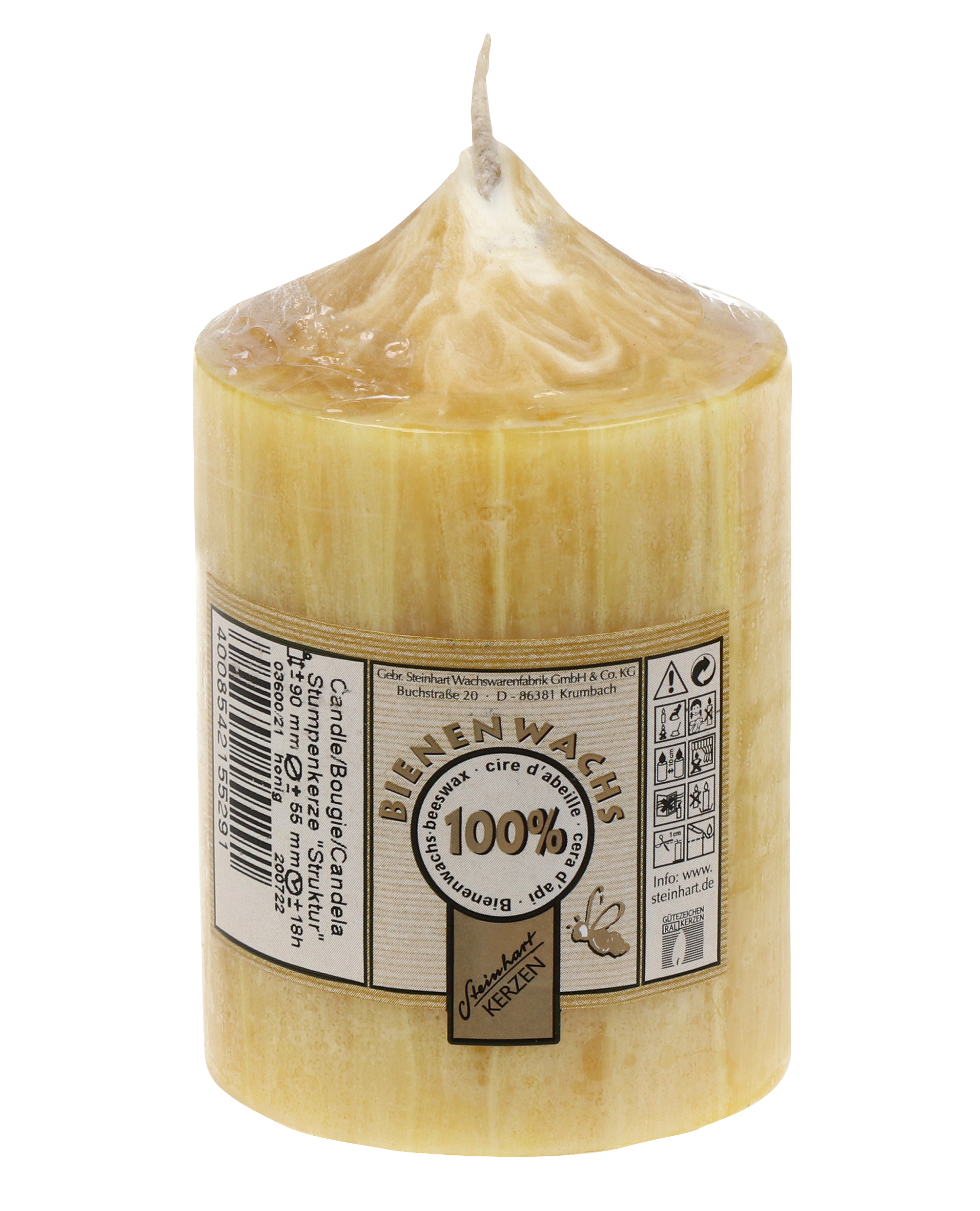 Kerze Bienenwachs Orange Wachs