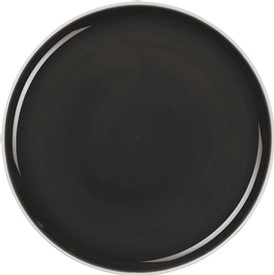 Piatto da pranzo caviale SEMANA gres antracite lucido