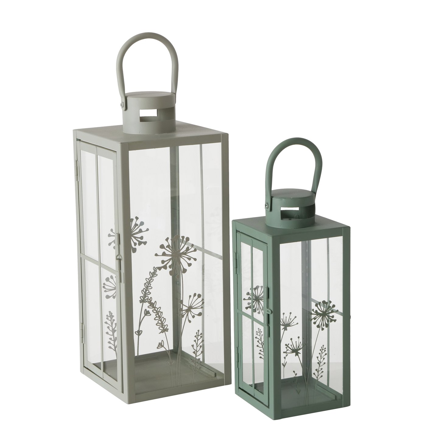 Laterne Yves grün Glas Eisen