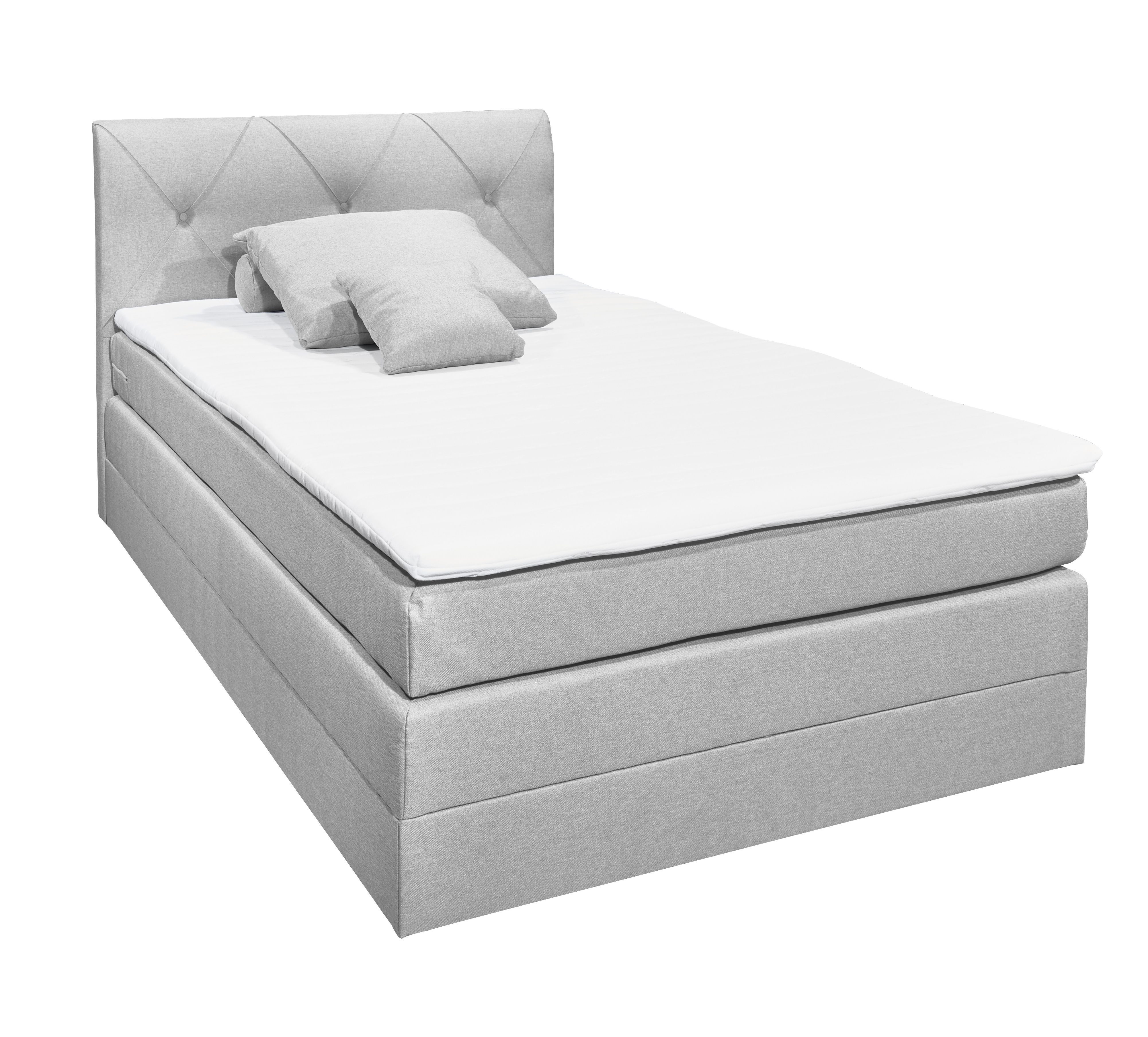 Boxspringbett Calgary2 grau Stoff