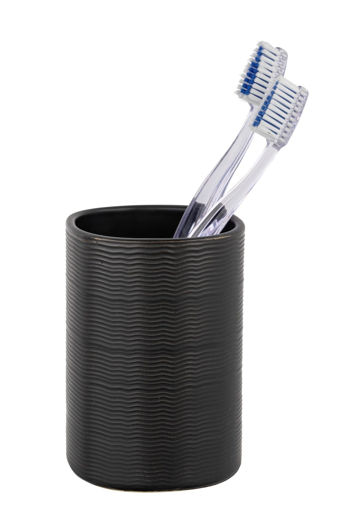 Bicchiere per spazzolino da denti Zena in ceramica nera