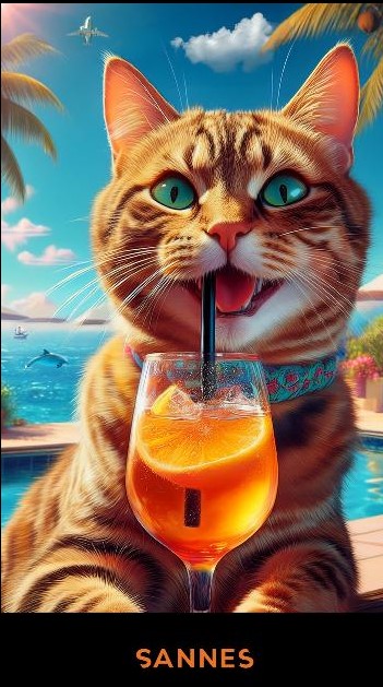 Cat Strandhandtuch Polyester/Polyamid multicolor