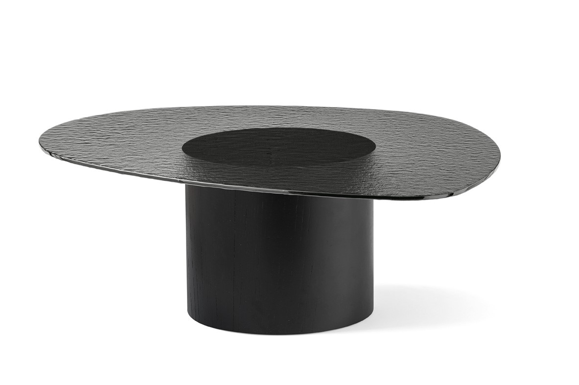 Couchtisch Mushroom bronze schwarz Holz Glas