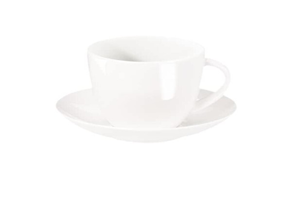 Kaffeetasse mit Unterer Atable weiß glänzend Fine Bone China