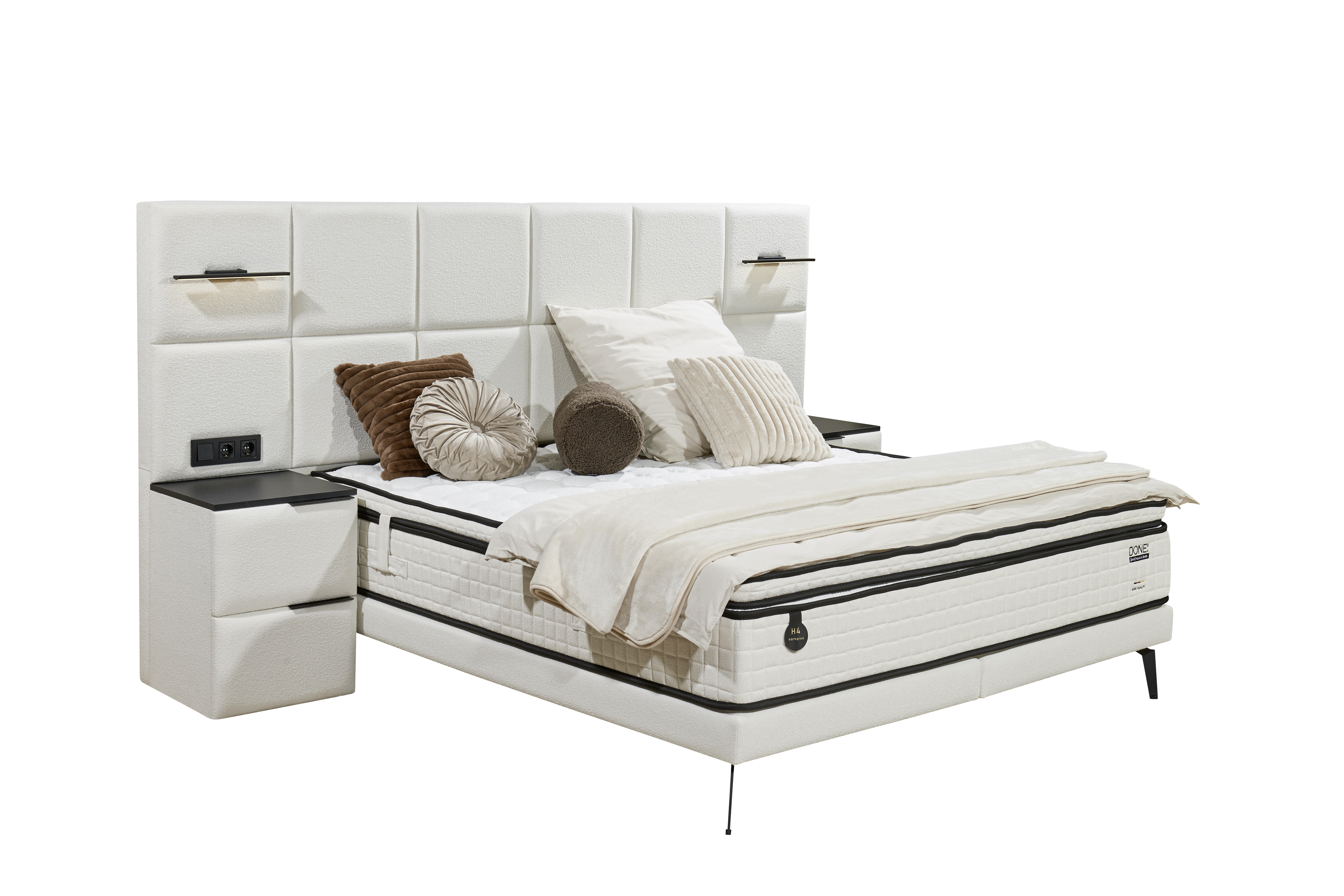 Boxspringbett Incanto weiß Stoff