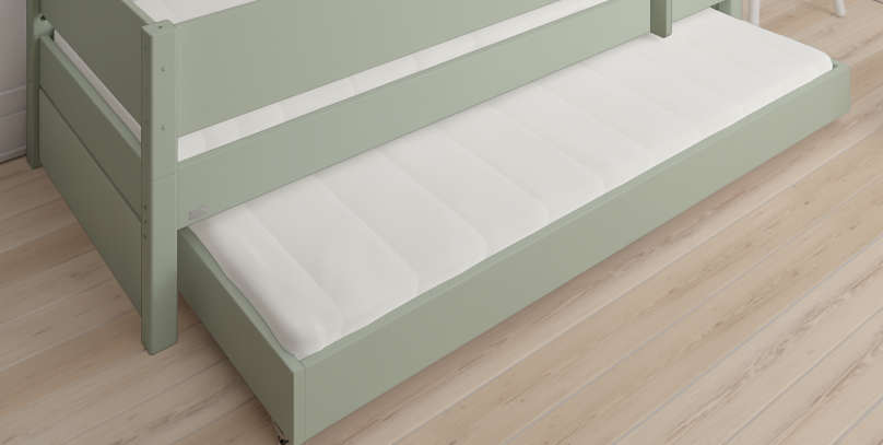 Ausziehbett Manis-h grün Holz