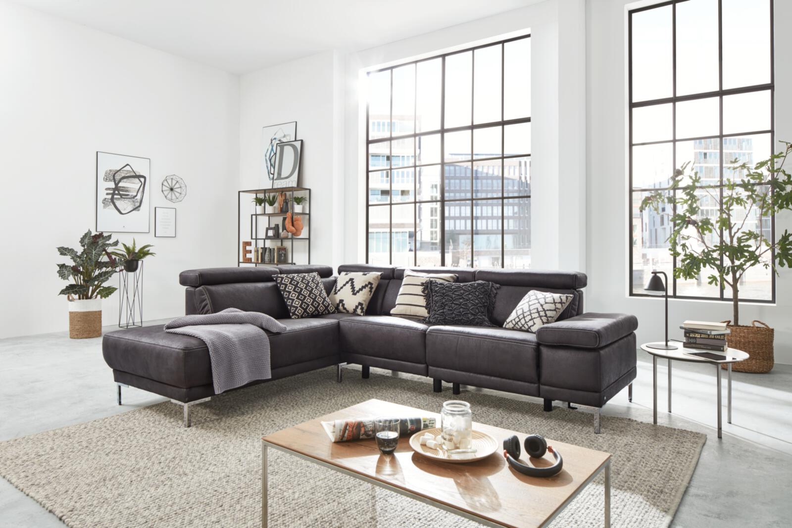 Ecksofa Interliving 4252 anthrazit Stoff