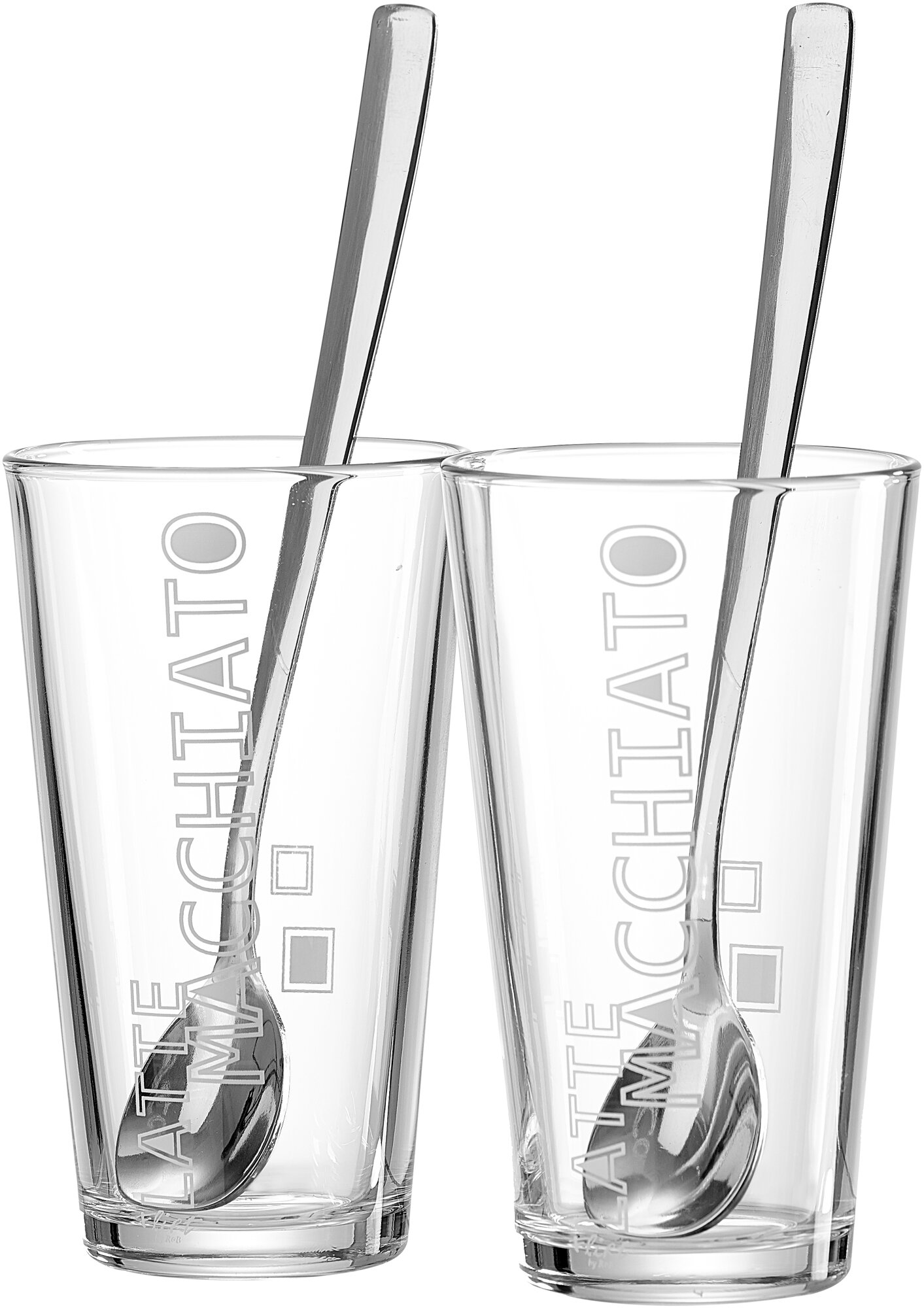 Bicchieri da latte macchiato LENA Clear|White|Silver