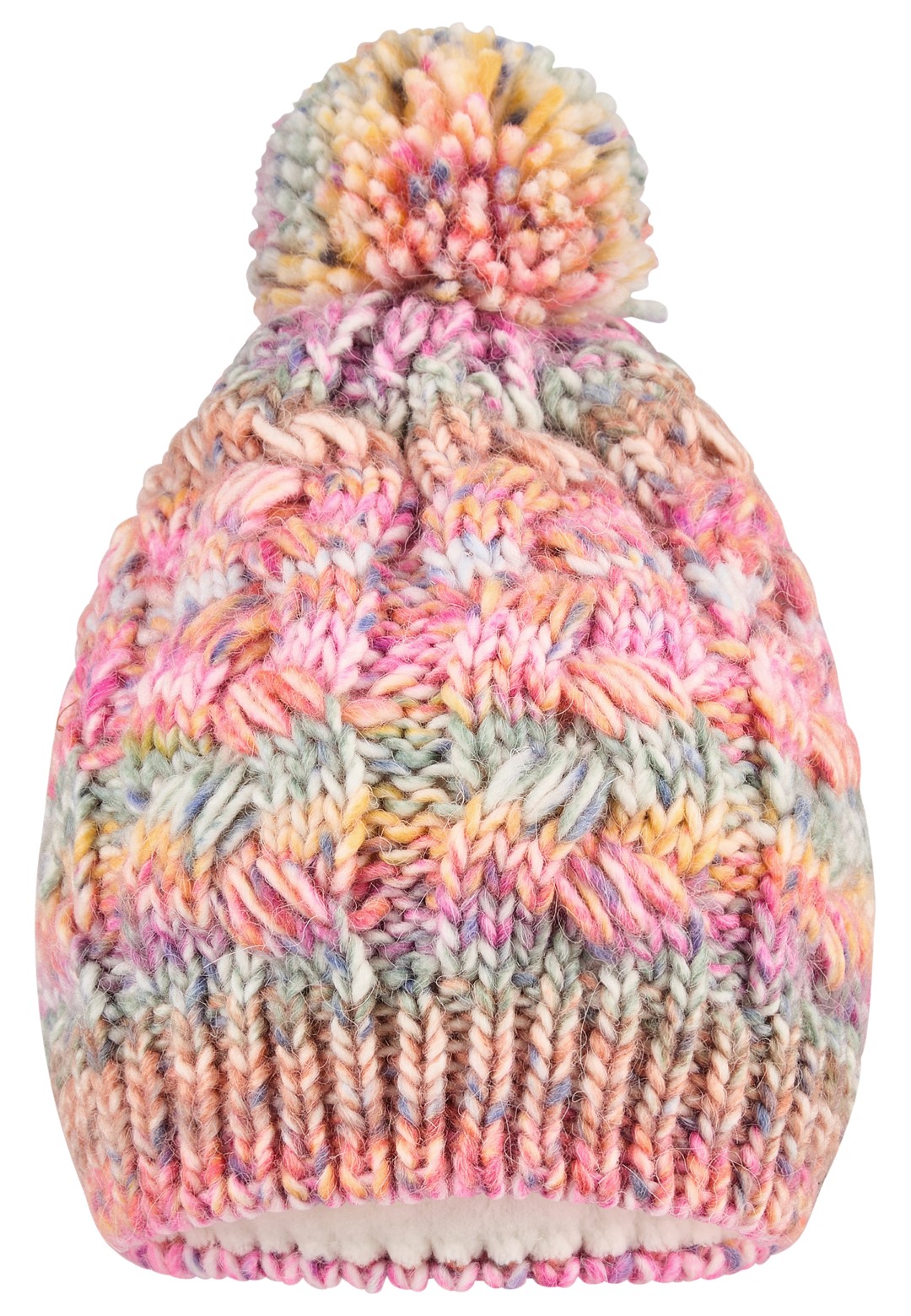 Berretto con pompon per bambini mix di colori rosa berry ragazze