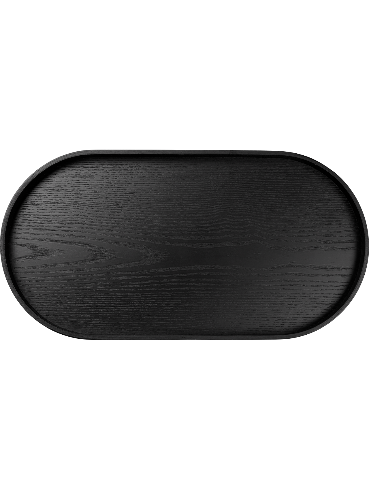 Holztablett oval Wood schwarz matt Natur
