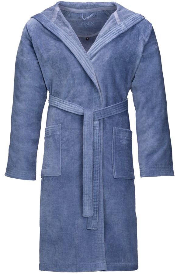 Bademantel TEXAS blau Frottee