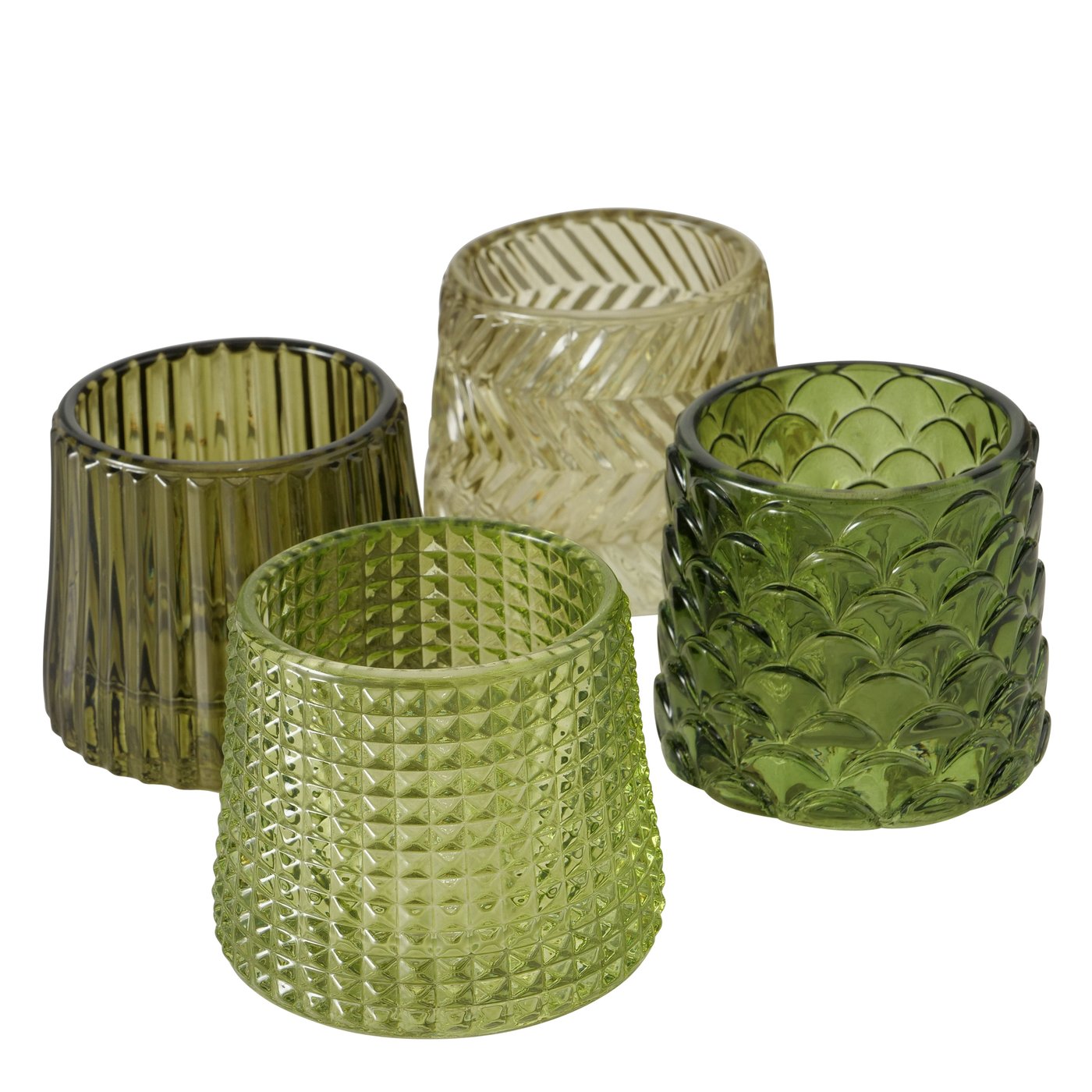 Teelichthalter Sabena grün Glas