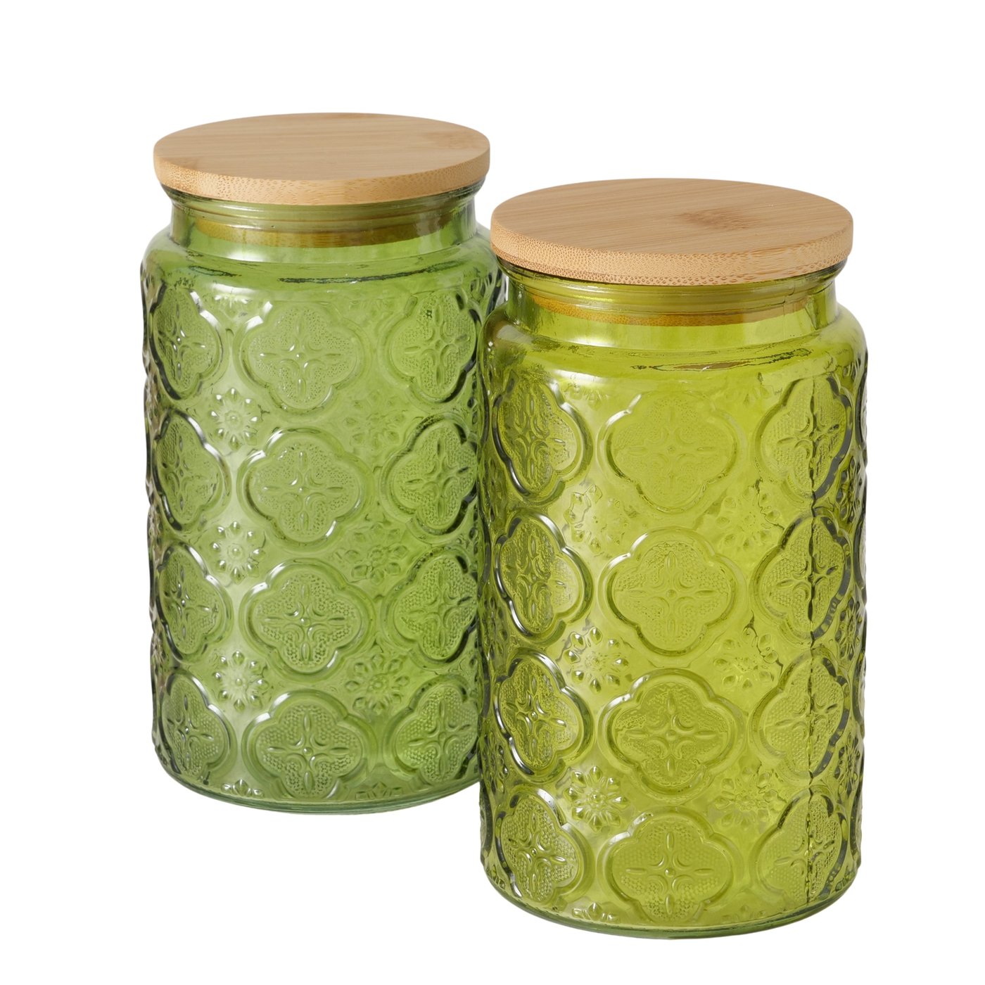 Vorratsglas Imola grün Glas Bambus