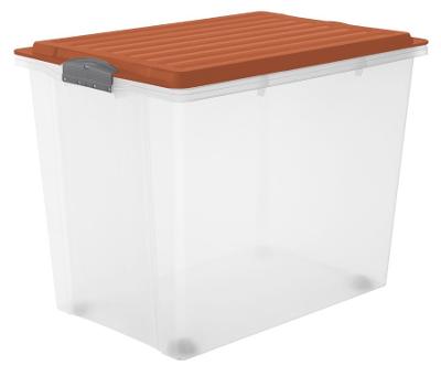 Stapelbox Compact transparent orange Kunststoff