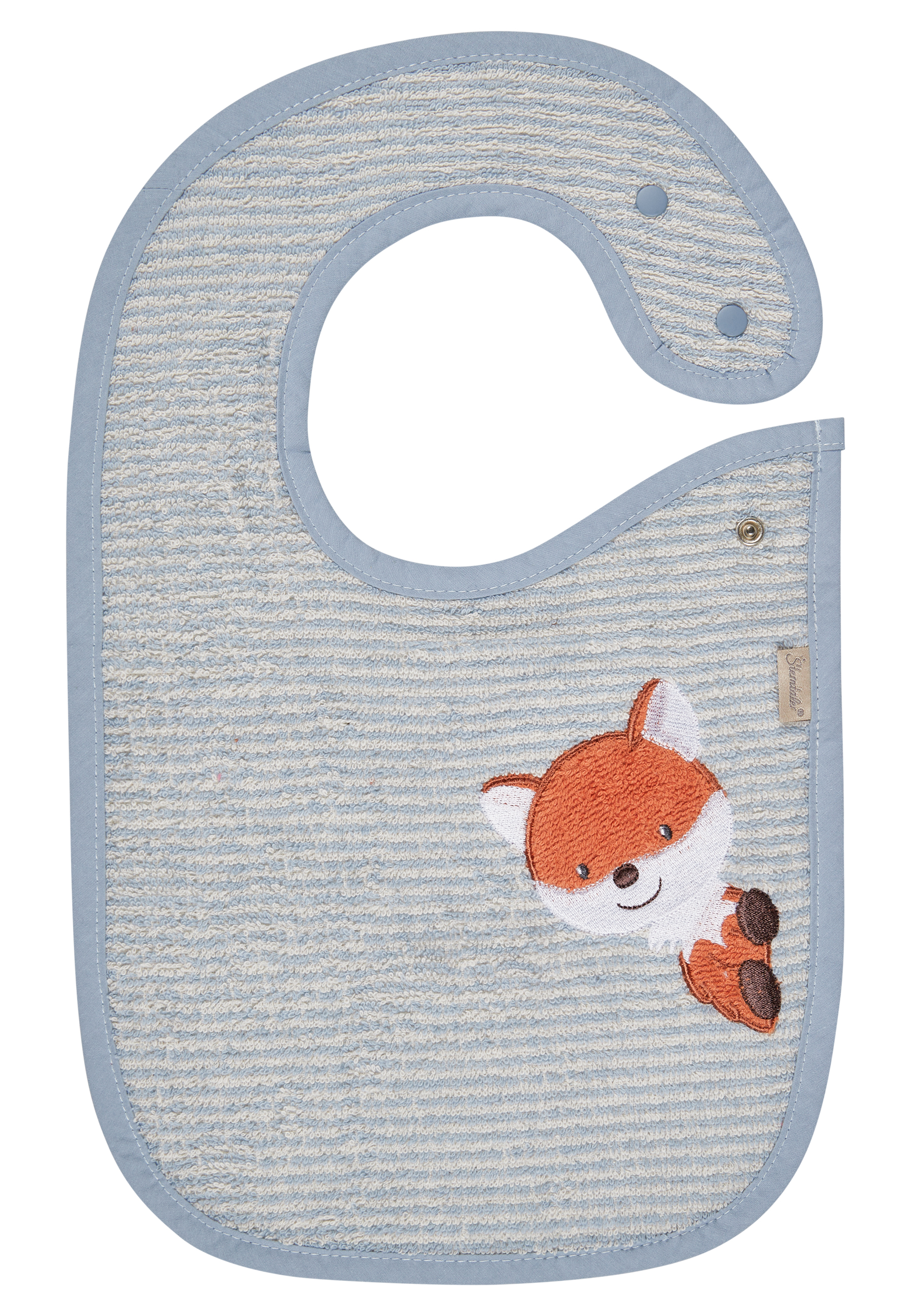 Lätzchen Druckknopf Filou graublau Baumwolle