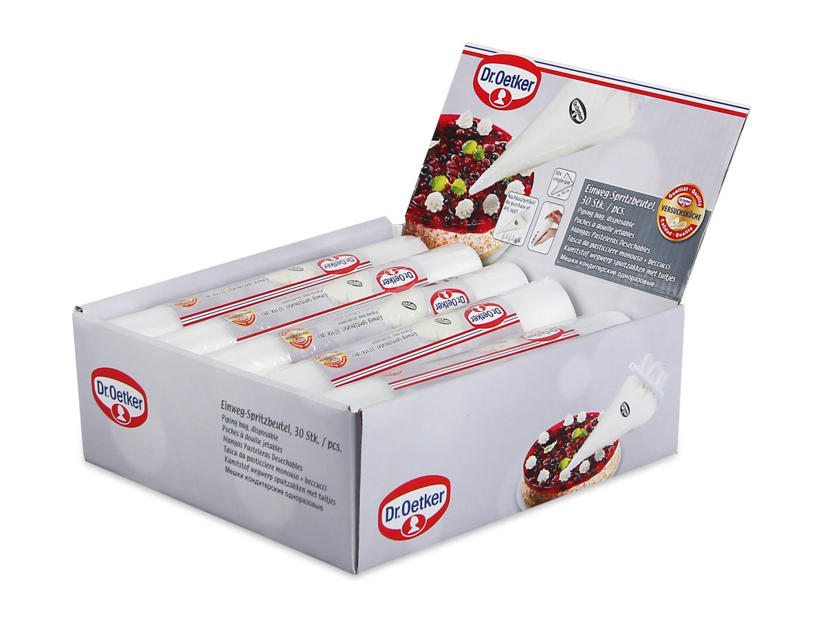 Einweg-Spritzbeutel, Display, 30 St. pro Rolle Classic transparent Kunststoff