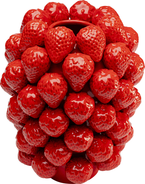 Vase Strawberries rot Porzellan