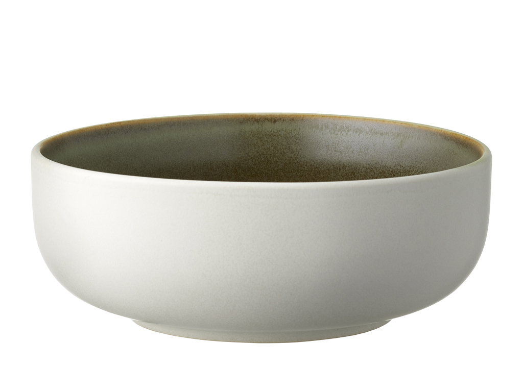 Schale North 15cm Matte white/Matte moss Steinzeug