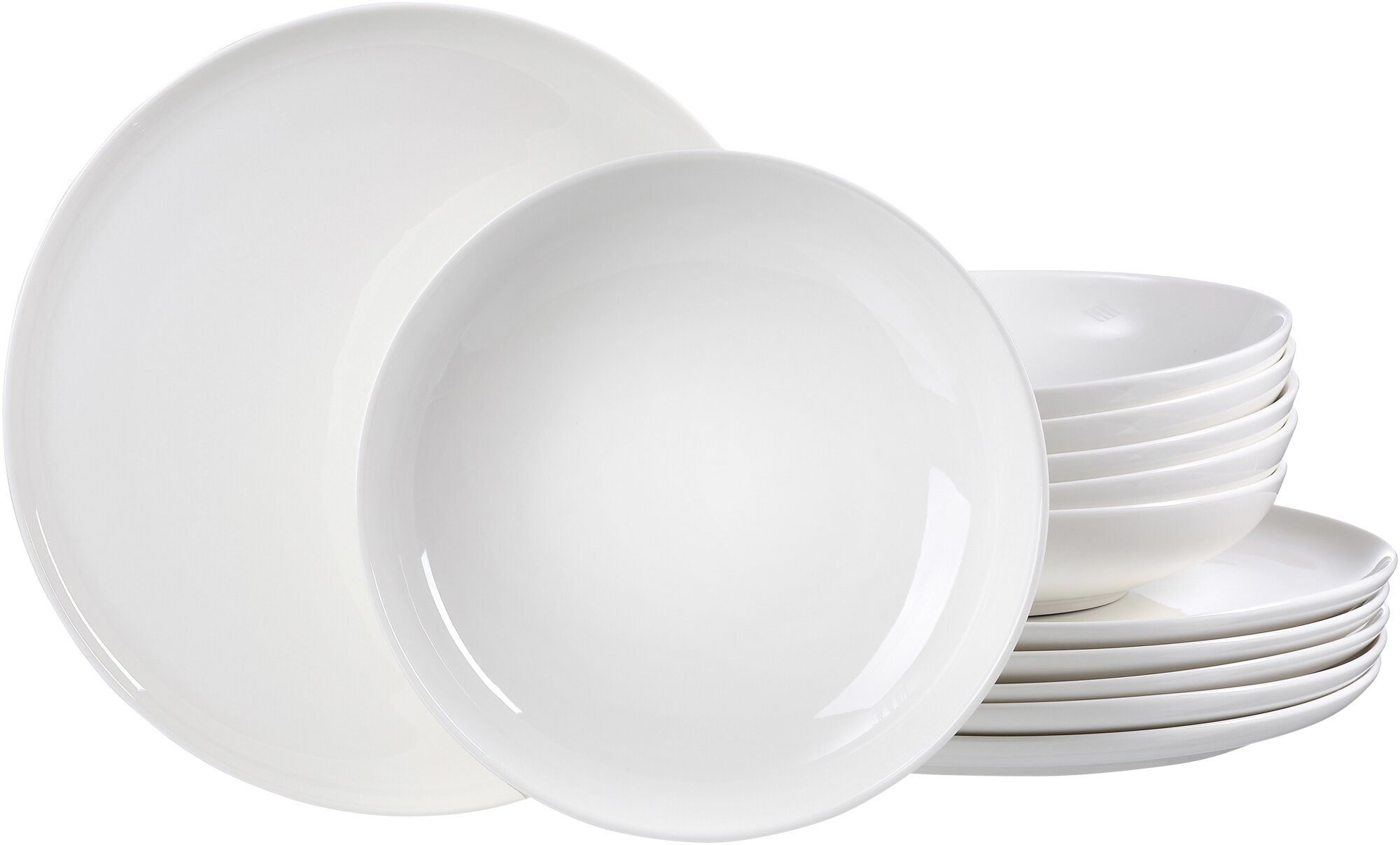 Tafelservice STANDARD 12 tlg. Weiß Porzellan