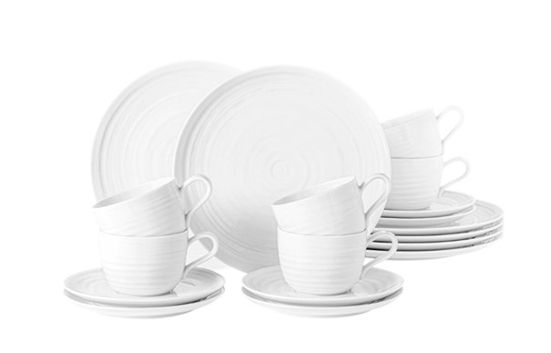Kaffeeservice TERRA 18 tlg. weiss