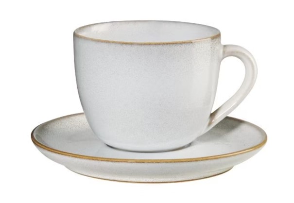 Cappuccinotasse mit Unterer Saisons nude Steinzeug