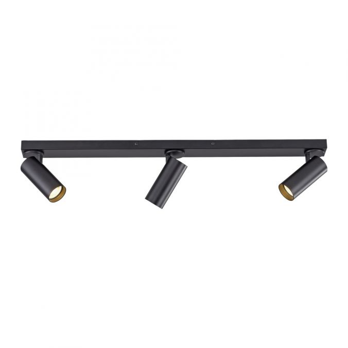 Plafoniera Rik in metallo nero