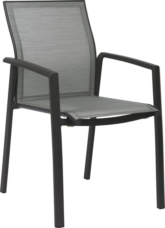Outdoor Stapelstuhl Kari grau Textilene Aluminium