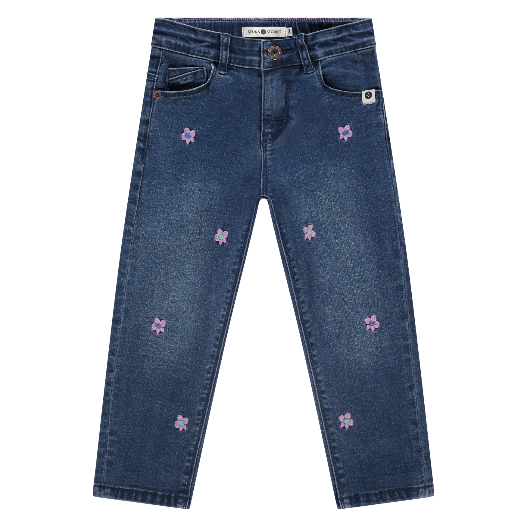 Ragazze Pantaloni Stains and Stories blu cotone poliestere elastan