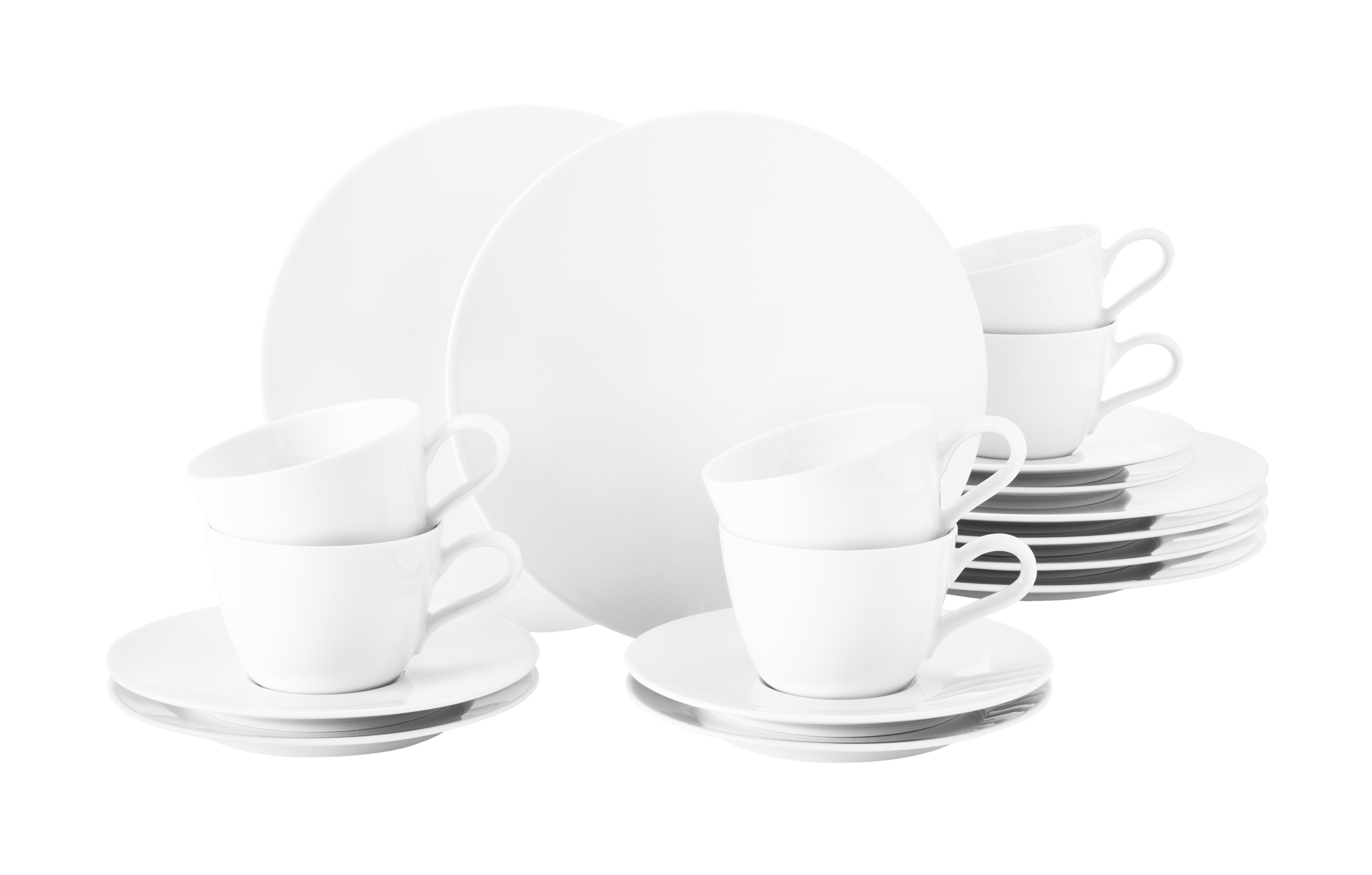Servizio da caffè 18 pezzi Life in porcellana bianca