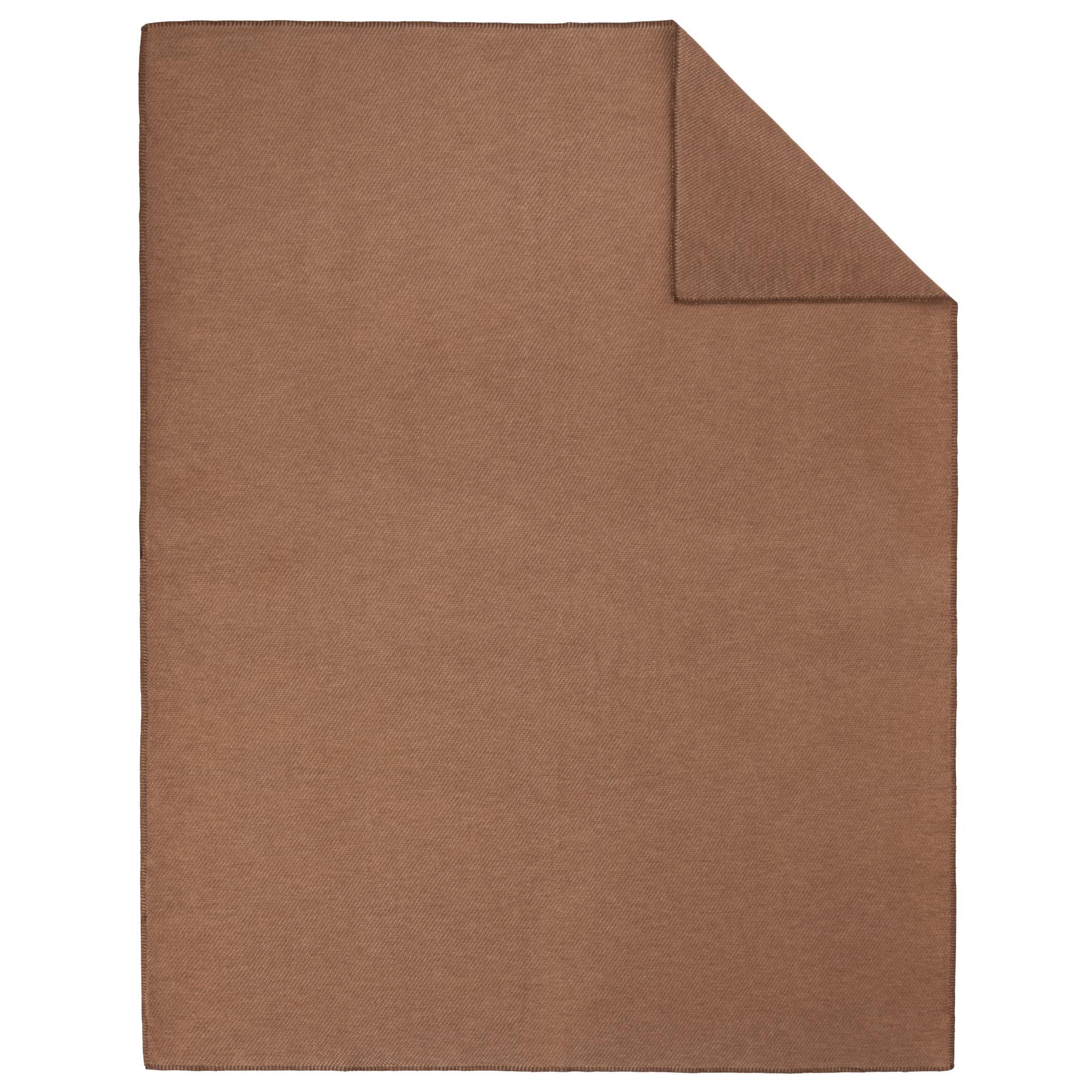 Coperta tinta unita Charlotte in cotone marrone