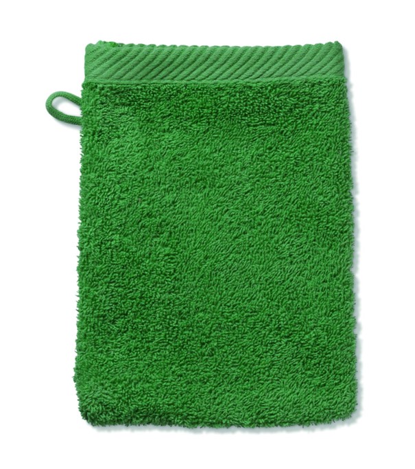 Guanto di lavaggio Ladessa verde foglia 100% cotone
