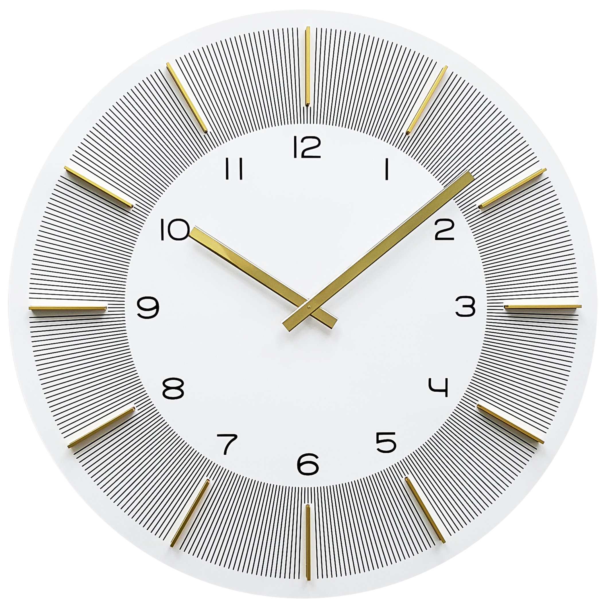 Wanduhr Gilbert weiß schwarz gold Holz