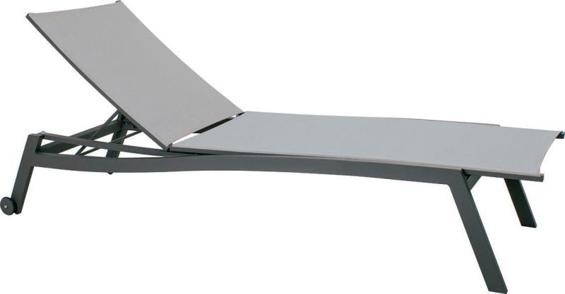 Outdoor Sedia a sdraio Allround grigio Textilene Alluminio