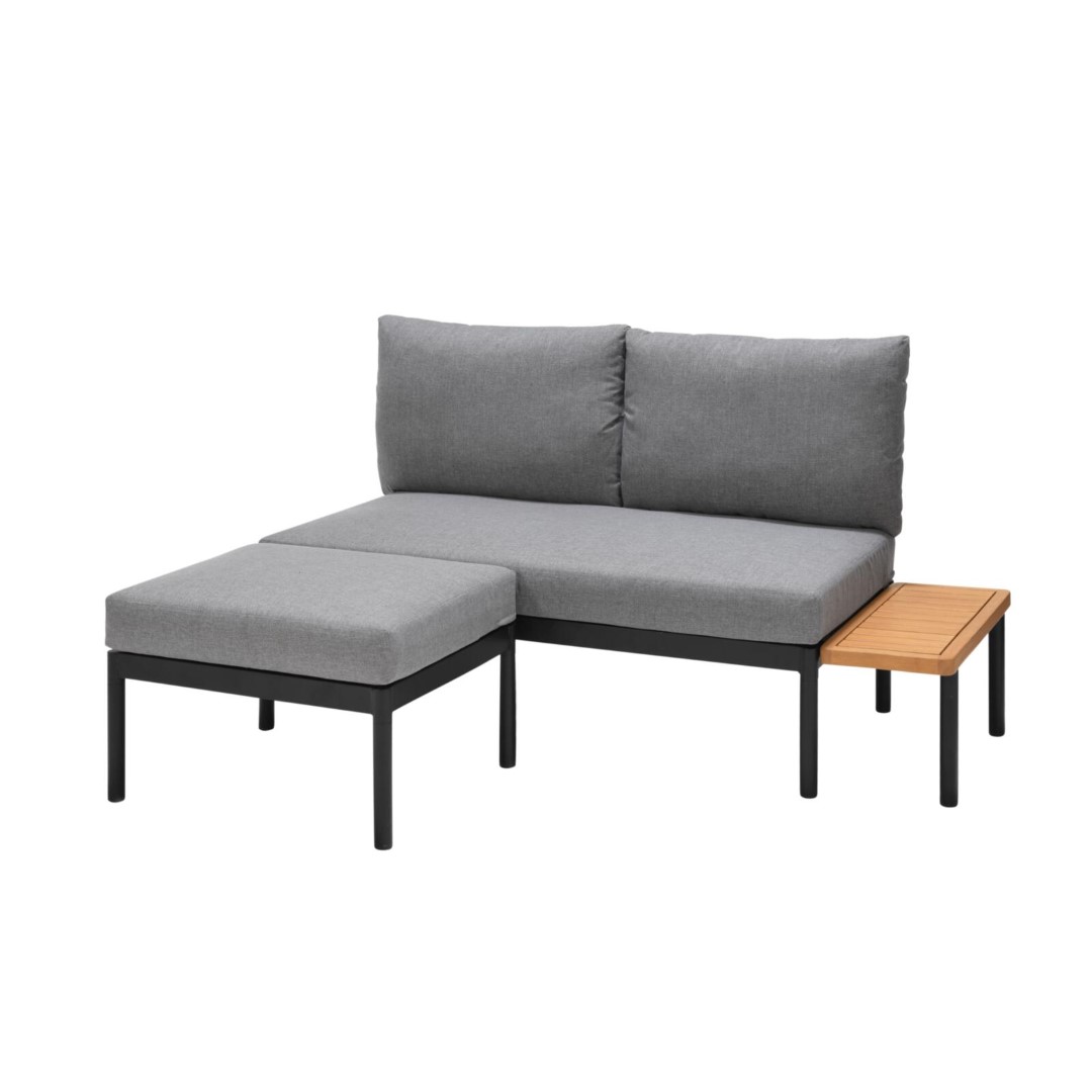 Outdoor Loungesofa Copenhagen-Monroe grau Stoff Aluminium