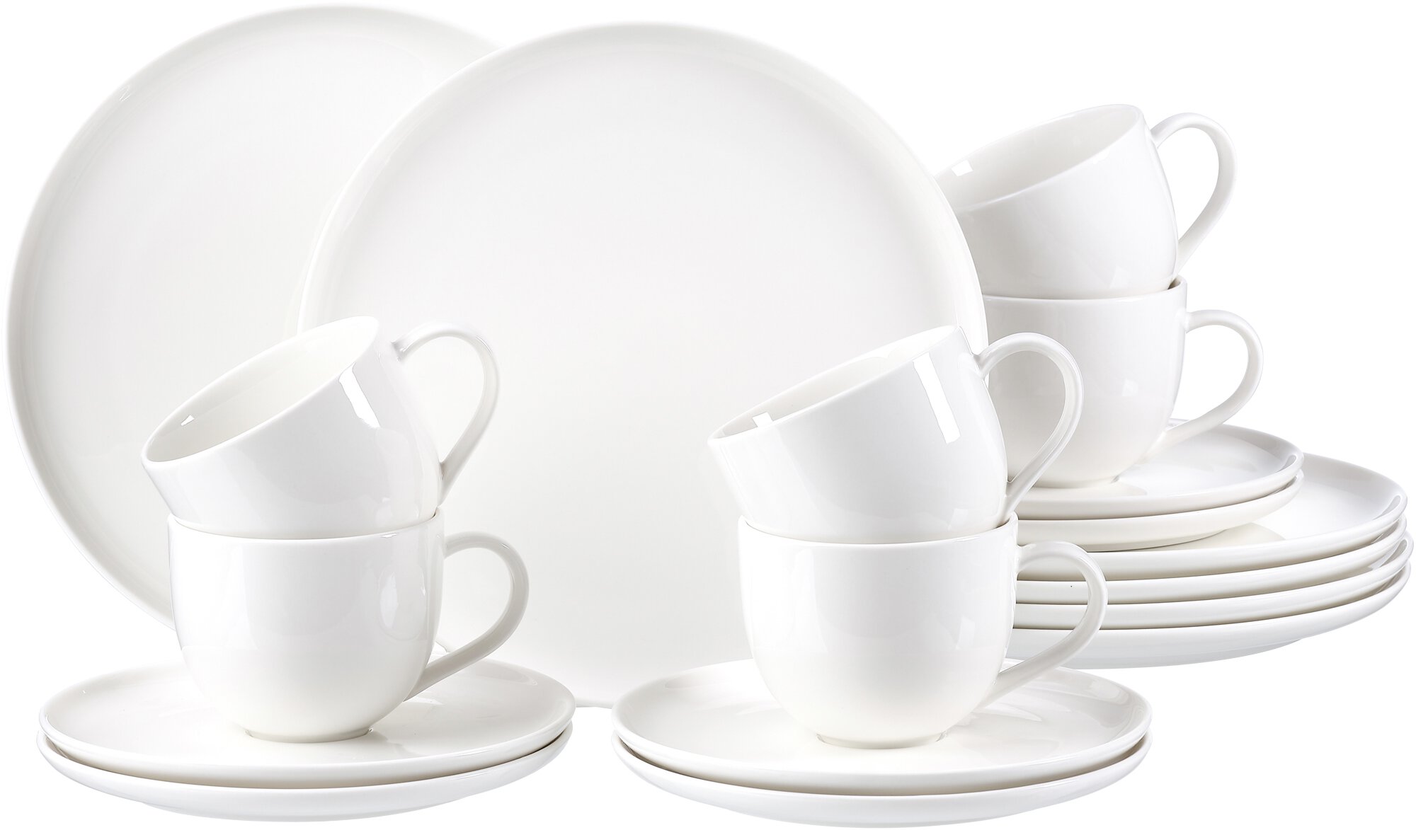 Kaffeeservice STANDARD 18 tlg. Weiß Porzellan