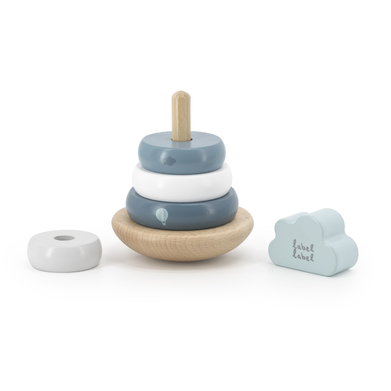 Torre di apprendimento Label Label blu bianco legno