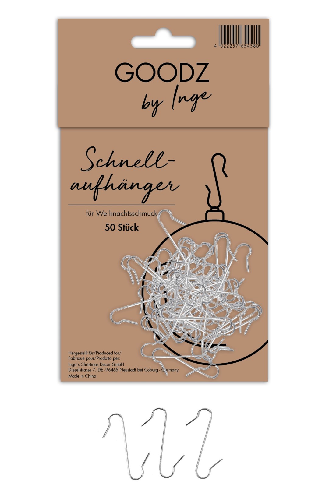 Schnellaufhänger silber Metall