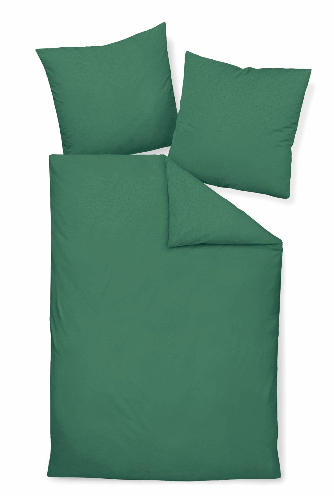 Biancheria da letto verde bosco 135x200,60x80 PIANO Mako-Soft-Seersucker