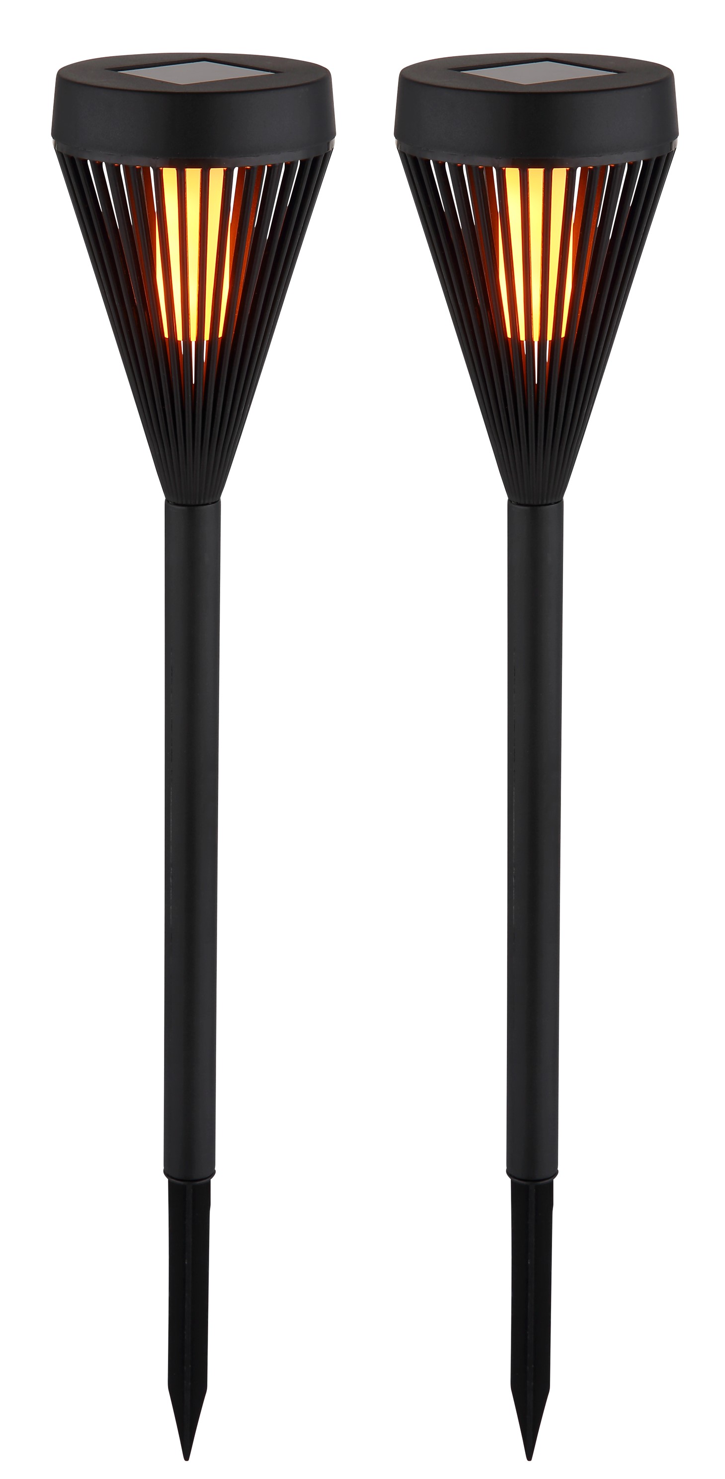 Solarleuchte Kunststoff 6xLED schwarz matt