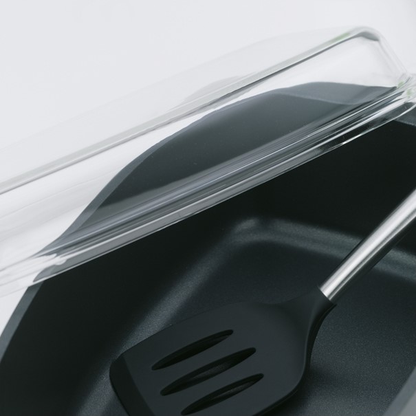 Rechteckbräter Kerros schwarz Aluguss