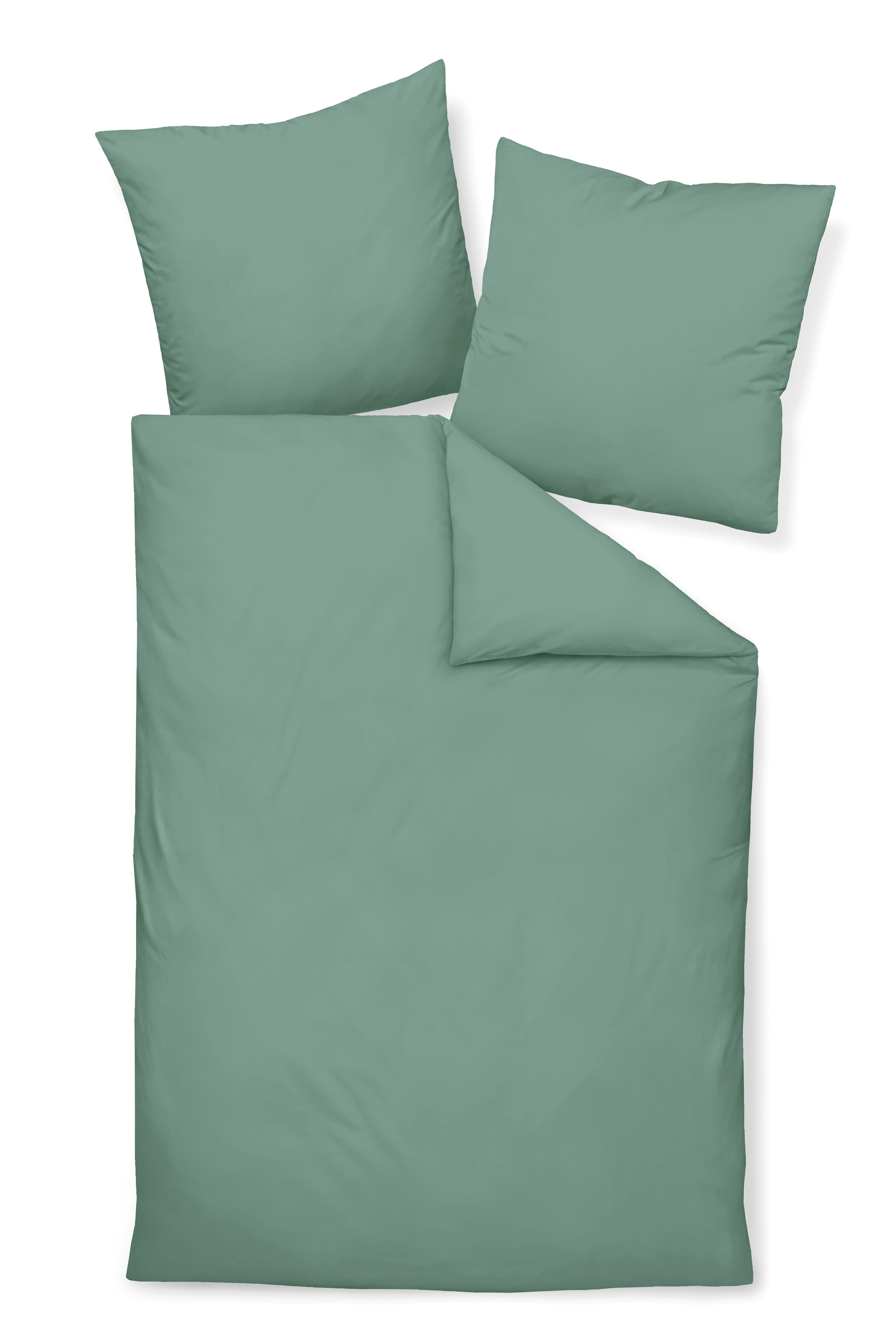 Bettwäsche Colors grün Mako-Satin