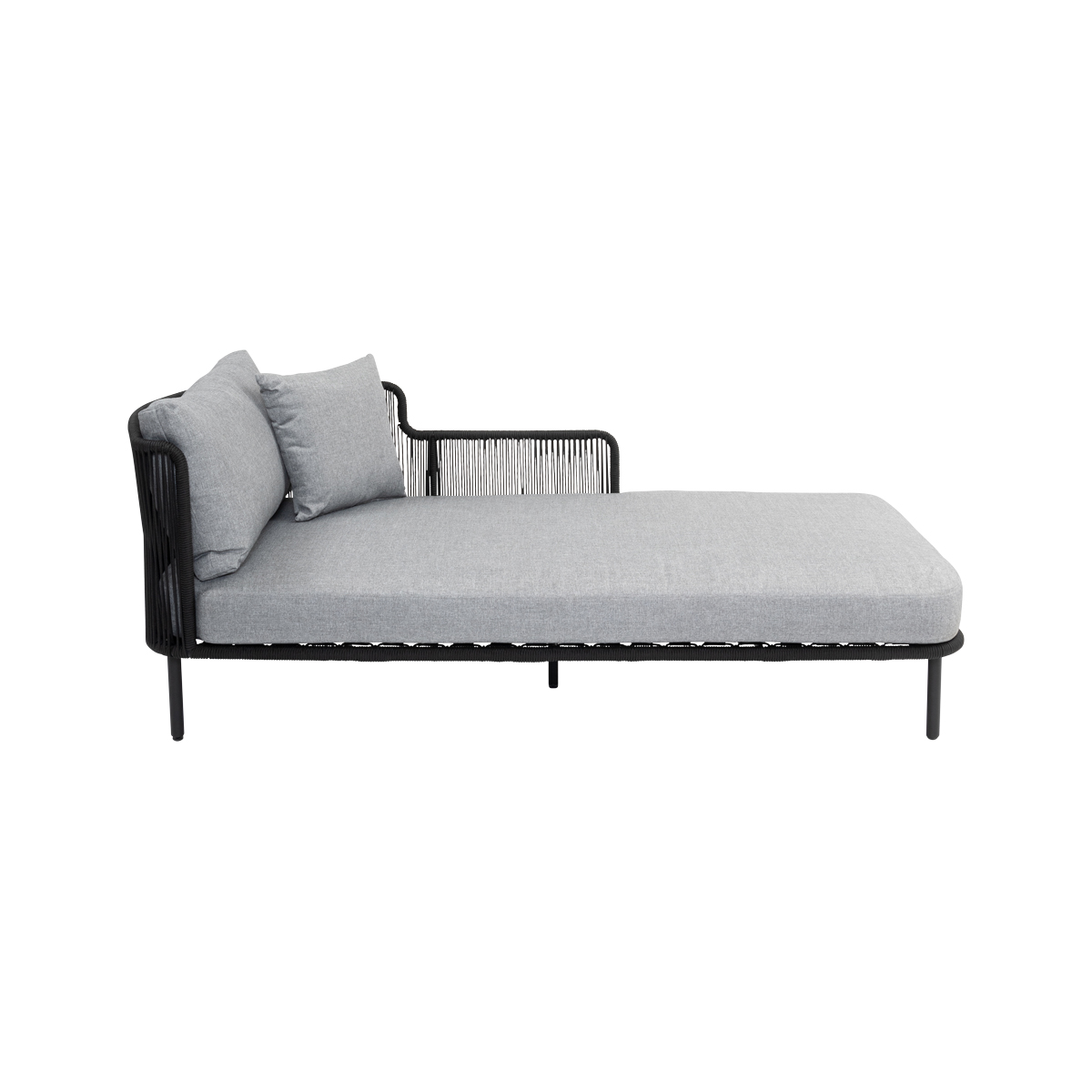 Outdoor Loungeliege NewSun grau schwarz Stahl Stoff