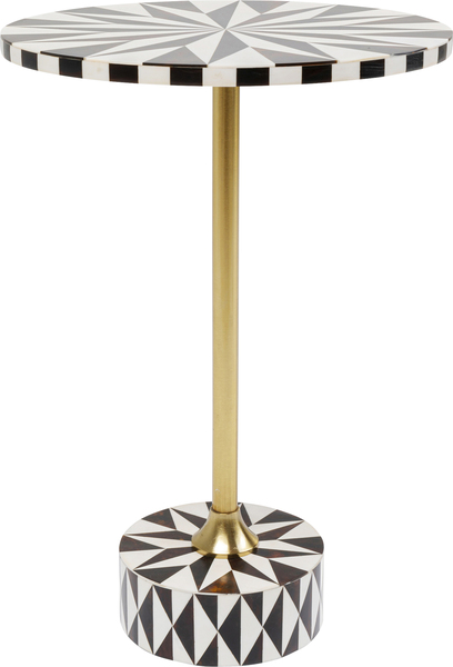 Beistelltisch Domero braun weiß gold Holz Stahl Polyresin