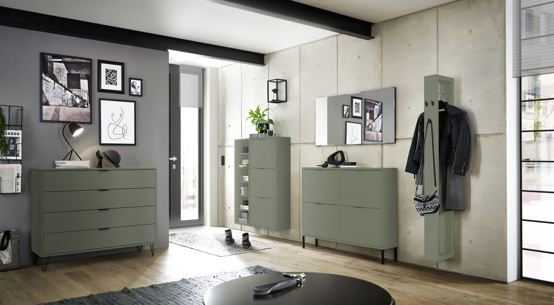 Schuhkipper BONNIE Pine Green matt lack